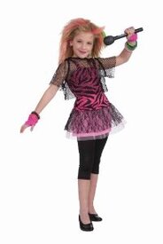  80's Rock Star Child Girl's Costume